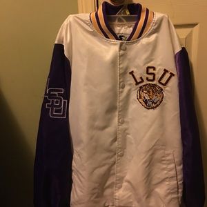Starter Satin button down LSU jacket. Size Large